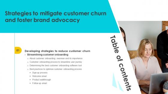 Strategies To Mitigate Customer Churn And Foster Table Of Contents Mockup Pdf