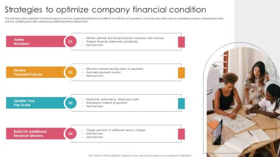 Strategies To Optimize Company Financial Condition Pictures Pdf