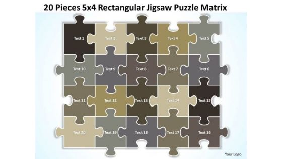 Strategy Diagram 20 Pieces 5x4 Rectangular Jigsaw Puzzle Matrix Sales Diagram