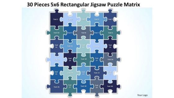 Strategy Diagram 30 Pieces 5x6 Rectangular Jigsaw Puzzle Matrix Business Framework Model