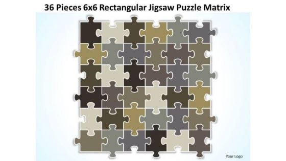 Strategy Diagram 36 Pieces 6x6 Rectangular Jigsaw Puzzle Matrix Business Diagram