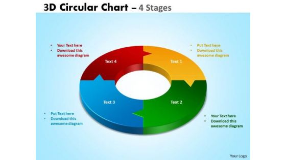 Strategy Diagram 3d Circular Chart 4 Stages Business Cycle Diagram