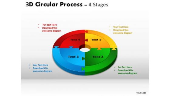 Strategy Diagram 3d Circular Process Cycle Diagram Chart 4 Stages Sales Diagram