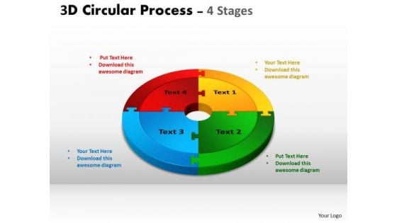 Strategy Diagram 3d Circular Process Cycle Diagram Chart 4 Stages Sales Diagram