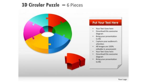 Strategy Diagram 3d Circular Puzzle With Pieces Business Cycle Diagram