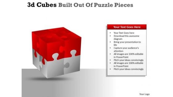 Strategy Diagram 3d Cubes Built Out Of Puzzle Pieces Consulting Diagram