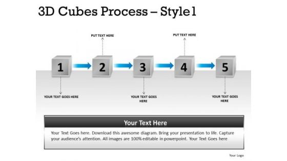 Strategy Diagram 3d Cubes Process Style 1 Sales Diagram