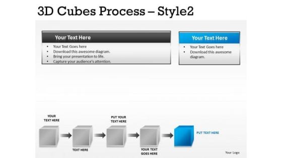 Strategy Diagram 3d Cubes Process Style 2 Sales Diagram