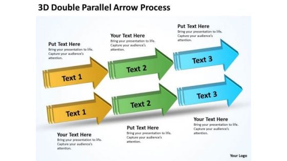 Strategy Diagram 3d Double Parallel Arrow Process Marketing Diagram