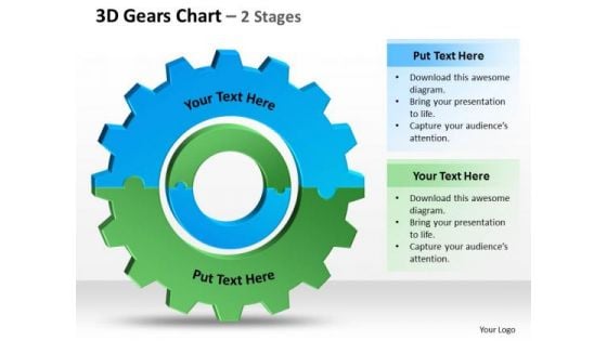 Strategy Diagram 3d Gears Chart 2 Stages 2 Consulting Diagram