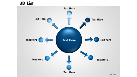 Strategy Diagram 3d List Circular Templates Consulting Diagram