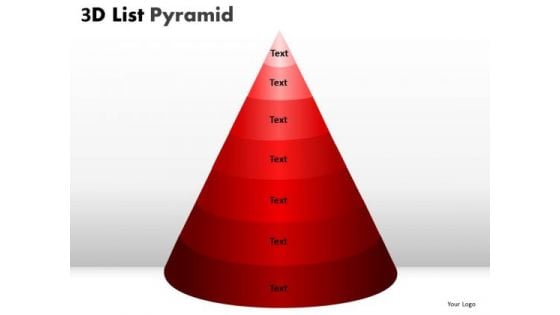 Strategy Diagram 3d List Pyramid Diagram With 7 Stages Marketing Diagram