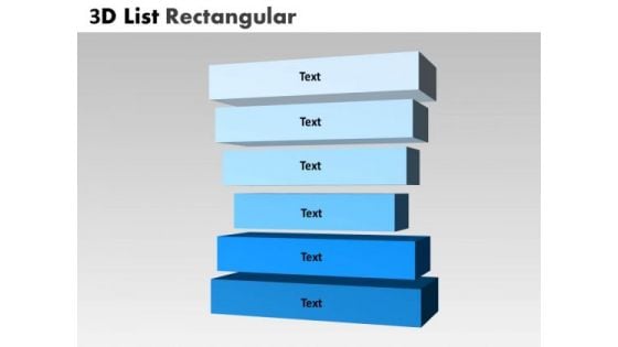 Strategy Diagram 3d List Rectangular Stages Consulting Diagram