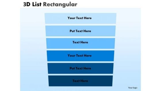 Strategy Diagram 3d List Rectangular Style Diagram Consulting Diagram