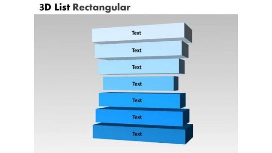 Strategy Diagram 3d List Rectangular With 7 Stages Marketing Diagram