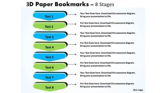 Strategy Diagram 3d Paper Bookmarks 8 Stages Marketing Diagram