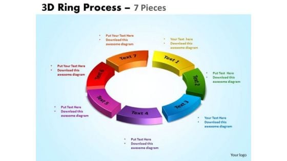 Strategy Diagram 3d Ring Process 7 Pieces Business Cycle Diagram