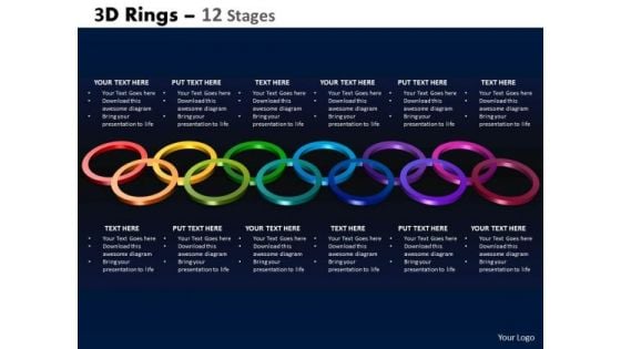 Strategy Diagram 3d Rings 12 Stages Business Cycle Diagram