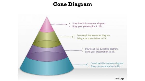 Strategy Diagram 4 Staged Conical Shape For Process Control Sales Diagram