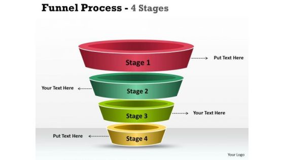 Strategy Diagram 4 Staged Independent Funnel Diagram Strategic Management