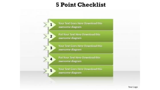 Strategy Diagram 5 Points Checklist Diagram Sales Diagram