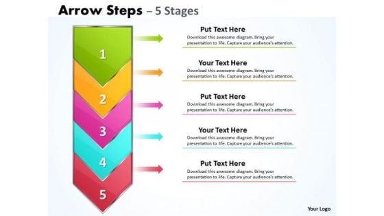 Strategy Diagram 5 Steps Arrow Process Consulting Diagram