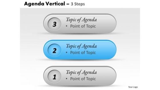 Strategy Diagram Agenda Vertical 3 Steps Business Diagram