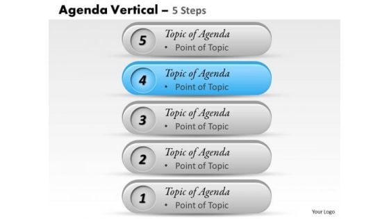 Strategy Diagram Agenda Vertical 5 Steps Sales Diagram