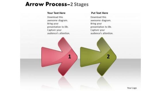 Strategy Diagram Arrow Process 2 Stages