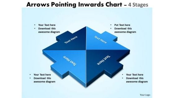 Strategy Diagram Arrows Pointing Inwards Chart 4 Stages Business Framework Model