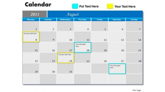 Strategy Diagram Blue Calendar 2011 Strategic Management