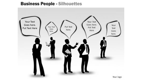 Strategy Diagram Business People Silhouettes Business Cycle Diagram