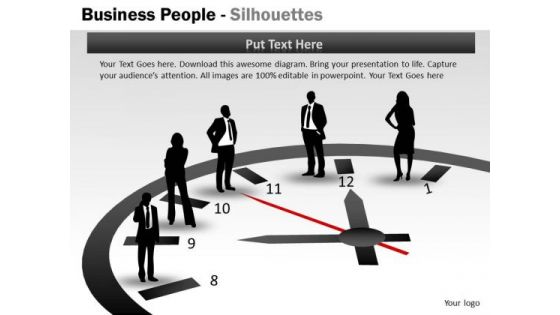 Strategy Diagram Business People Silhouettes Business Framework Model