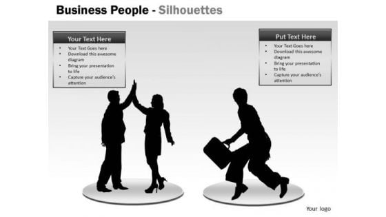 Strategy Diagram Business People Silhouettes Marketing Diagram
