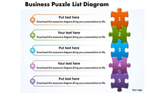 Strategy Diagram Business Puzzle List Diagarm Business Diagram