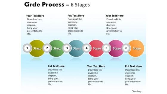 Strategy Diagram Circle Process 6 Stages Business Finance Strategy Development