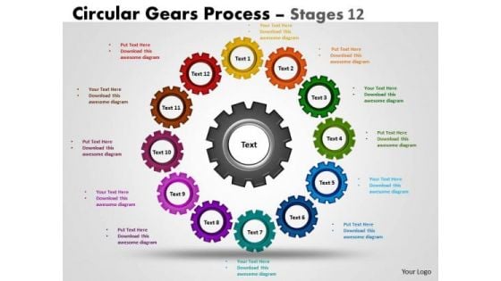 Strategy Diagram Circular Gears Flowchart Process Diagram Stages 12 Strategic Management