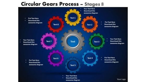 Strategy Diagram Circular Gears Flowchart Process Marketing Diagram