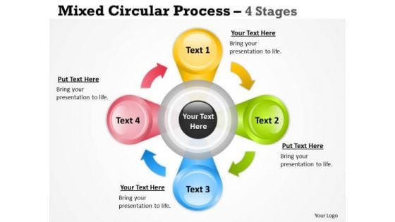 Strategy Diagram Circular Process 4 Stages For Business Strategic Management