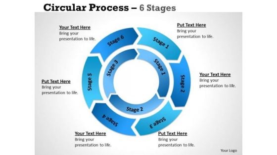 Strategy Diagram Circular Process 6 Stages 4 Sales Diagram