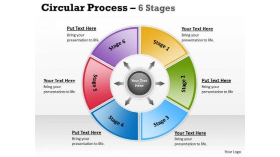 Strategy Diagram Circular Process 6 Stages Business Cycle Diagram