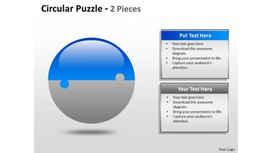 Strategy Diagram Circular Puzzle 2 And 3 Pieces Business Cycle Diagram