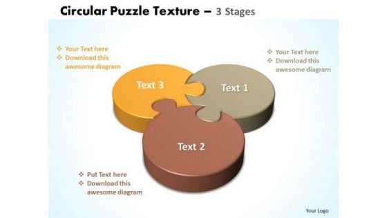 Strategy Diagram Circular Puzzle Texture 3 Stages Sales Diagram