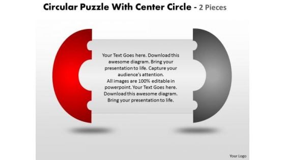 Strategy Diagram Circular Puzzle With Center Circle 2 Business Cycle Diagram