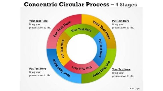 Strategy Diagram Concentric Circular Process 4 Stages 8 Sales Diagram