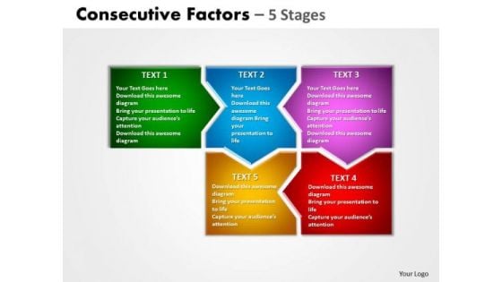 Strategy Diagram Consecutive Factors 5 Stages Marketing Diagram