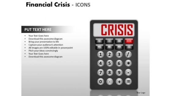 Strategy Diagram Financial Crisis Icons Sales Diagram