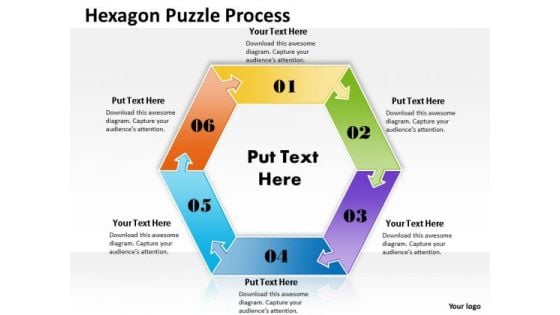 Strategy Diagram Hexagon Puzzle Process Business Cycle Diagram