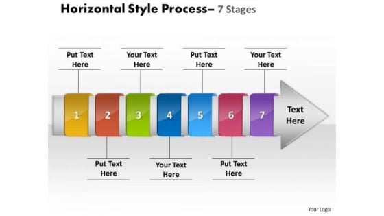 Strategy Diagram Horizontal Style 7 Stages Marketing Diagram