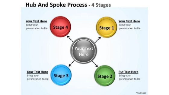 Strategy Diagram Hub And Spoke Process 4 Stages Sales Diagram